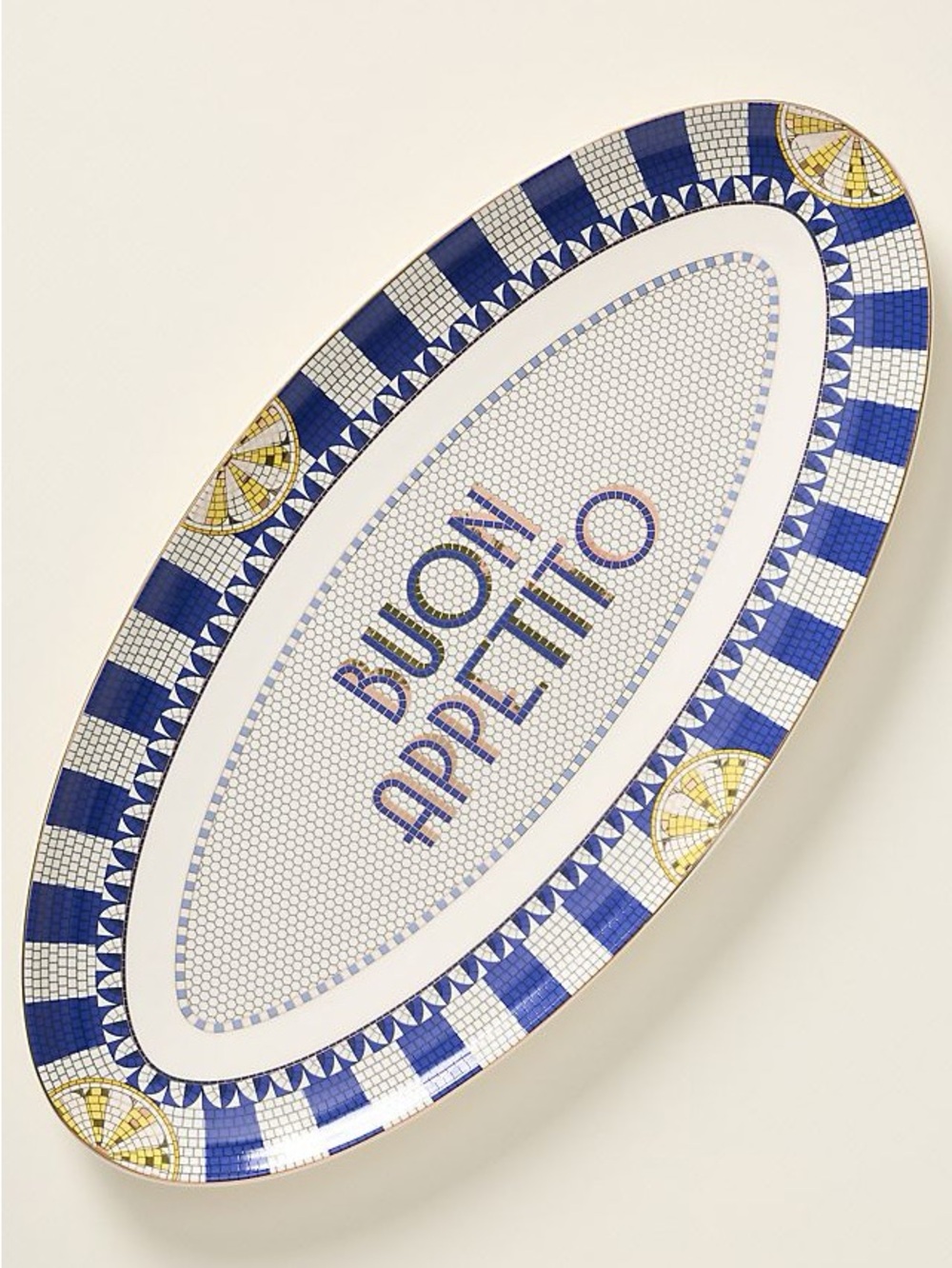 Anthropologie Bistro Italia 'Buon Appetito' Oval Serving Platter